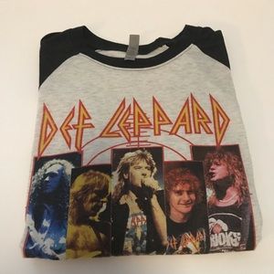 Def Leppard Baseball Tee Small